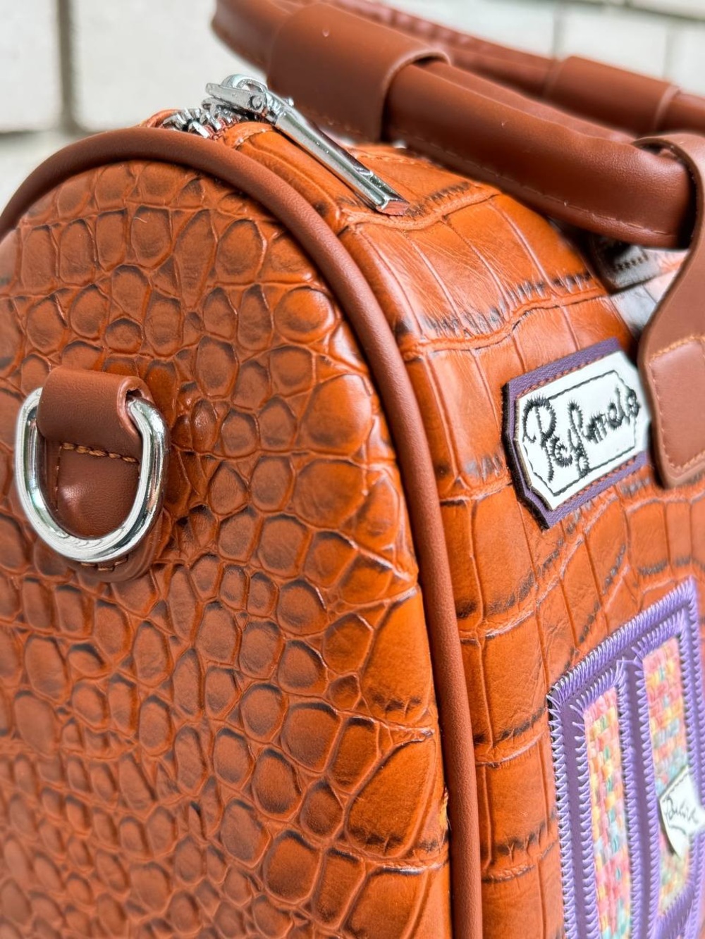 Grey Embellished Dome Satchel - Picture 11 of 11